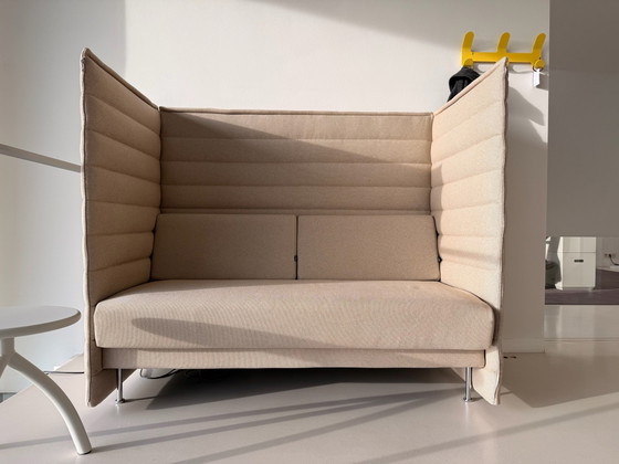 Vitra Alcove Plus Divano 2 posti, Divani acustici, Tessile, Cromo, Beige (foto 2 di 8)