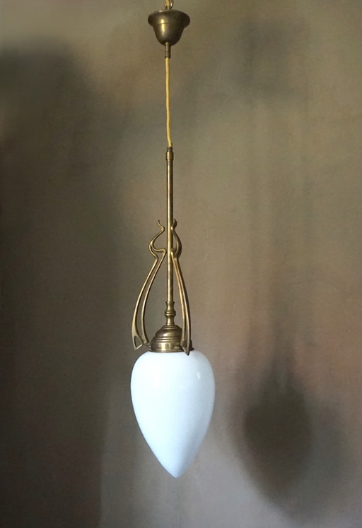 Art Deco brass ceiling lamp