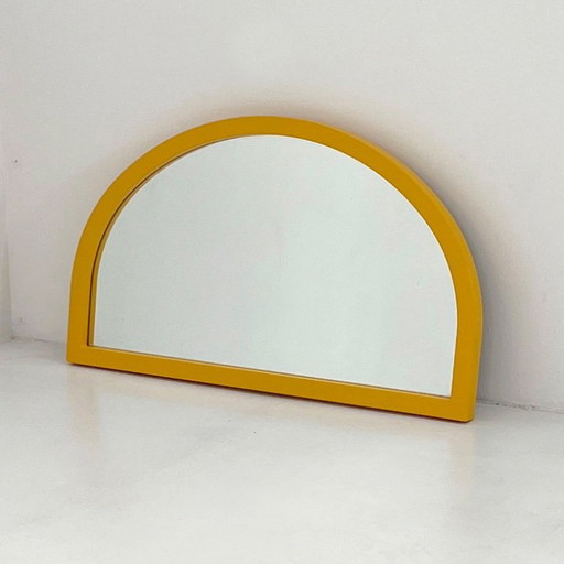 Yellow Arc Frame Mirror by Anna Castelli Ferrieri for Kartell, 1980s