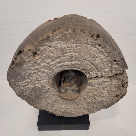 Image 1 of Beeldhouwwerk / Houtsnijwerk "Boeddha", 20e eeuw - Azië