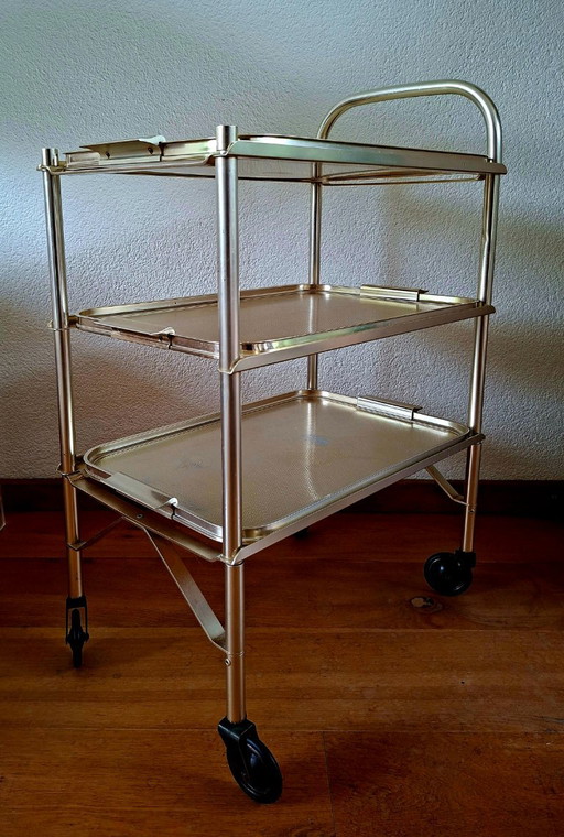 Serveerwagen - Hollywood Regency stijl. - Aluminium - Engels (photo 2 of 13)