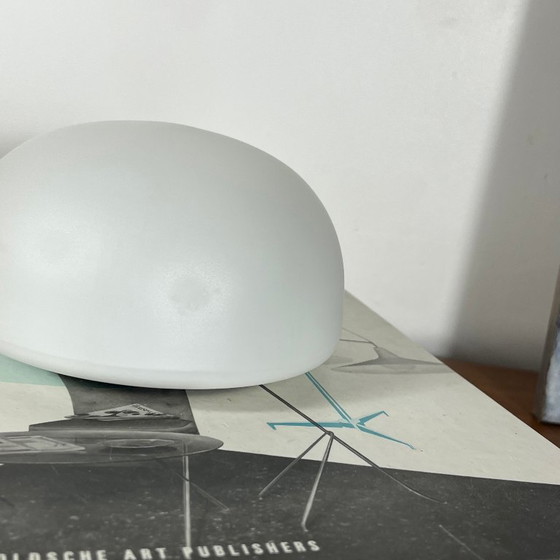Small Vintage Ceiling Light Or Wall Sconce Matte White Glass Half Moon Hemispherical 15 Cm (photo 3 of 7)