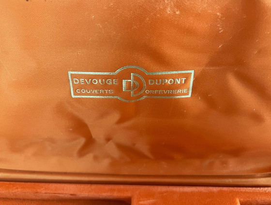 Image 1 of Ecrin2 di 12 forchette e 1 cucchiaio da dessert in acciaio inossidabile degli argentieri Devouge Dupont