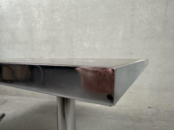 Couchtisch im Mid-Century-Stil – Keramik und Chrom – Couchtische, Chrome, Ceramic, Vintage (photo 5 of 10)