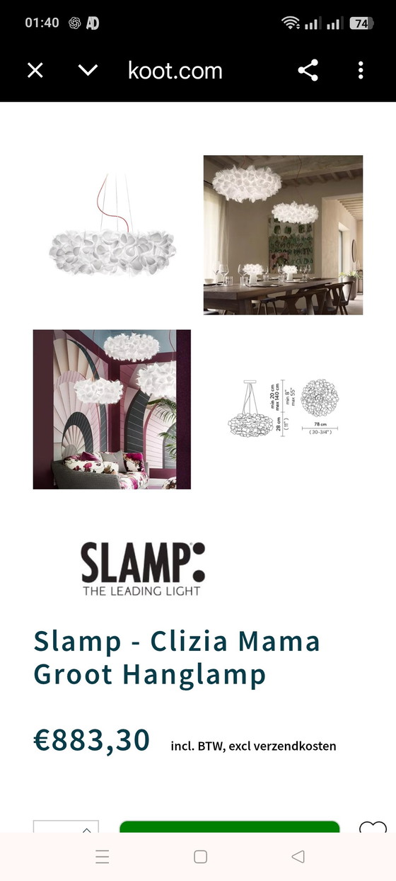 Image 1 of Clizia Slamp; pendant lamp model: large