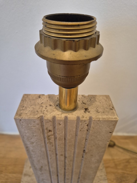 Image 1 of Vintage travertine lamp base Belino