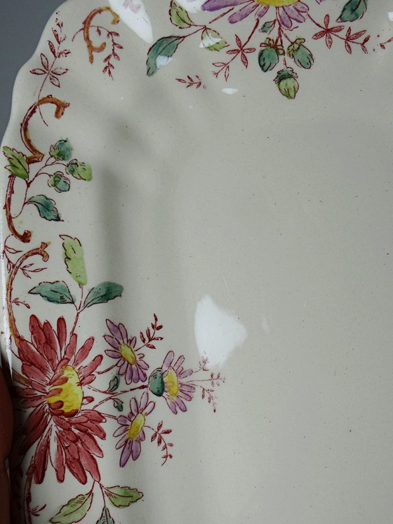 2 antieke Longchamp Daisy schalen, polychroom aardewerk. – Servies, Ceramic, Vintage (photo 7 of 10)