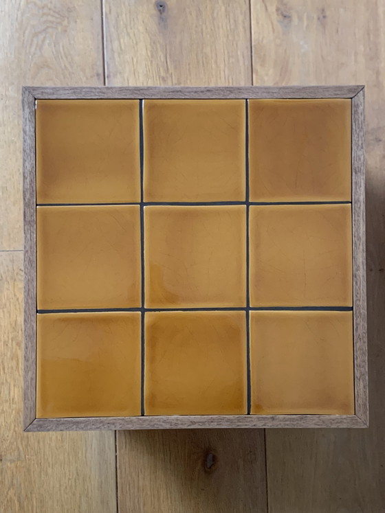 Image 1 of Unique tile table with wooden frame