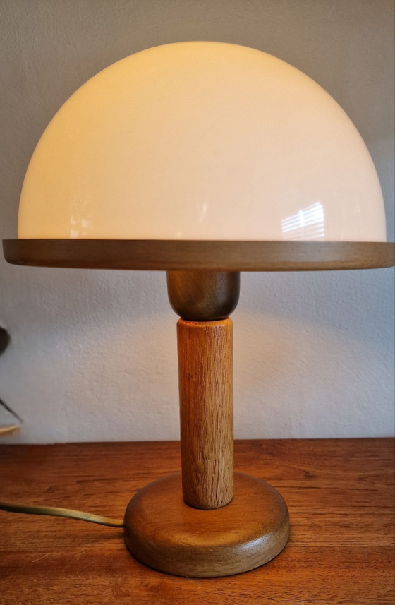 Vintage Steinhauer Mushroom Table Lamp, Metal, Plastic, Brown (photo 6 of 8)