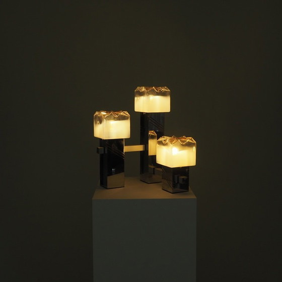 Image 1 of Tafellamp met Murano glazen kappen van Gaetano Sciolari