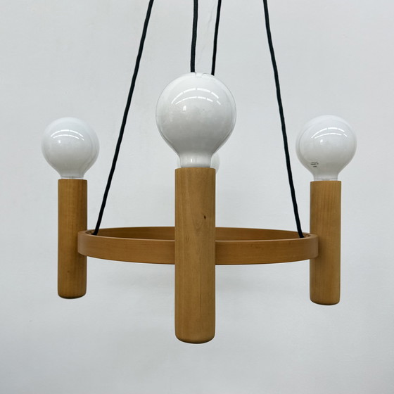 Image 1 of Vintage Domus Danish design hanging lamp chandelier , 1970s