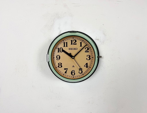 Vintage Green Seiko Ships Wall Clock, 1970s