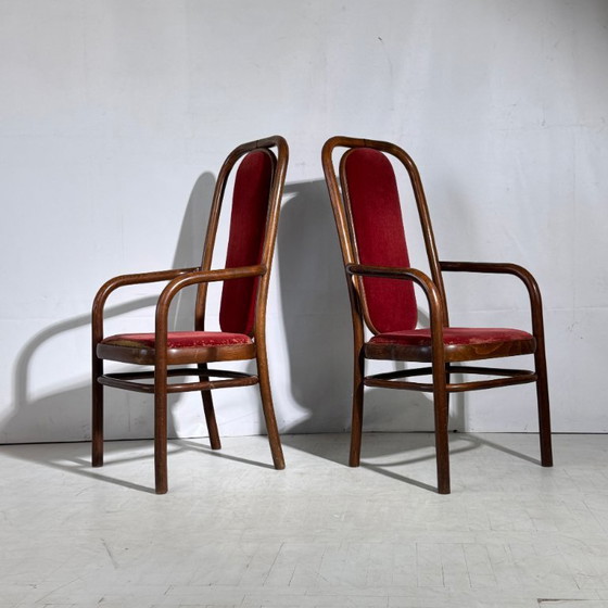 Image 1 of Set di 4 sedie da pranzo con schienale alto di Antonin Suman per Tatra Nabytok, anni '60