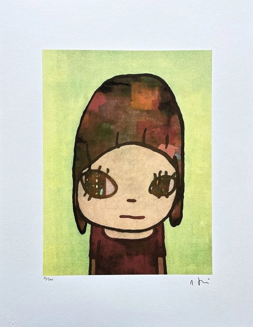 D'après Nara Yoshitomo, Portrait d'une jeune fille, années 1990, lithographie en édition limitée