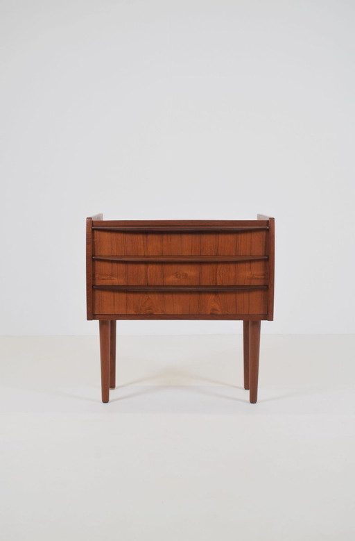 Deense ladekast in teak met 3 lades, jaren '60