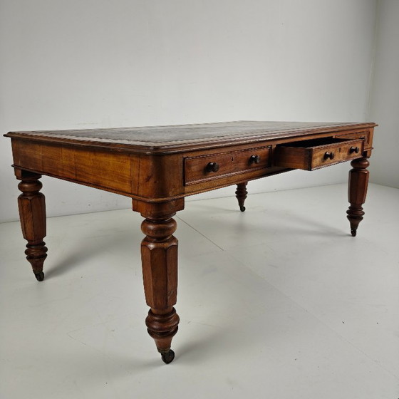 Image 1 of Escritorio inglés de dos caras para socios del siglo XIX – S. & H. Jewell