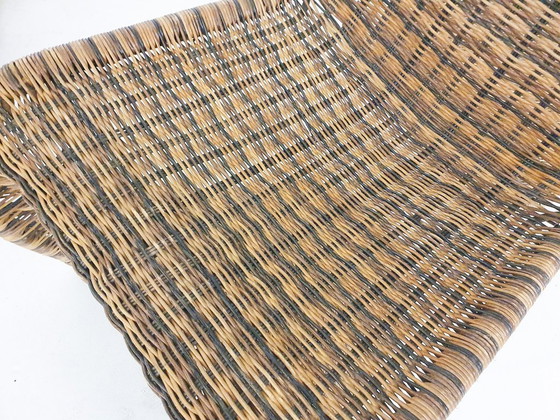 Image 1 of Set van vier rotan S-stoelen in de stijl van Verner Panton