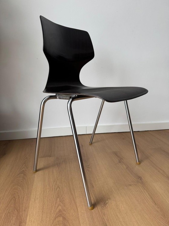 Image 1 of Silla apilable FLÖTTOTO Silla de comedor Pagwood MID Century