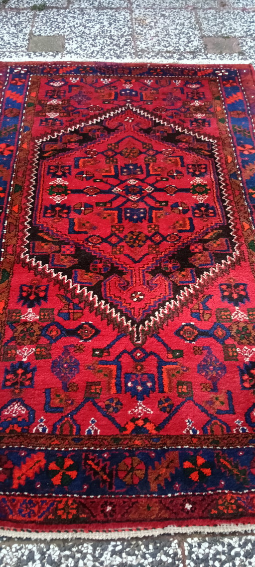 Hand-knotted vintage Persian rug 223x132cm