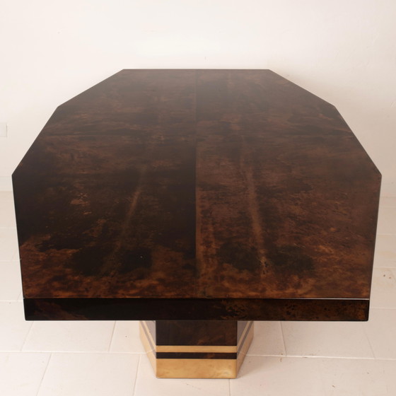 Mesa de comedor de pergamino Mod. 2007D de Willy Rizzo & Nucci Valsecchi para TURA Milano – Mesas de comedor (photo 16 of 20)