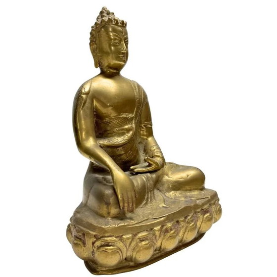 Vintage Bronze Shakyamuni Buddha Statue - 24.5 cm - Hand-engraved - 1970s – Sculpture (photo 2 of 10)
