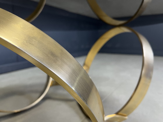 Image 1 of Tavolino da caffè vintage in ottone attribuito a Knut Hesterberg, anni '70