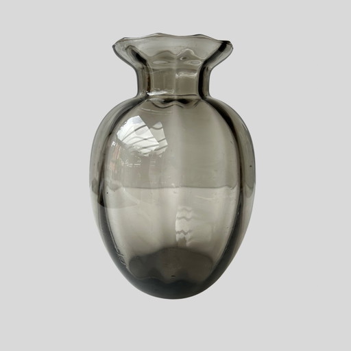 A.D. Copier Vase Smoke Glass