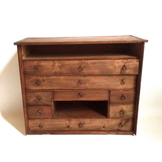 Image 1 of Vintage walnut watchmaker's cabinet, 1930