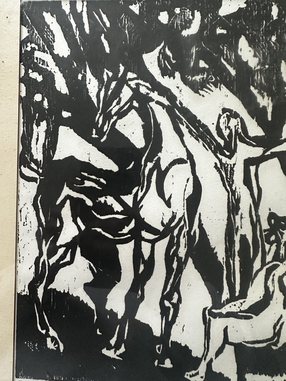 Image 1 of Suzan ROTHENBERG (1945-2020), Figuren zu Pferd - Holzschnitt - Künstlerexemplar