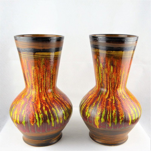 Paire de vases en céramique Saint Clément, 1960