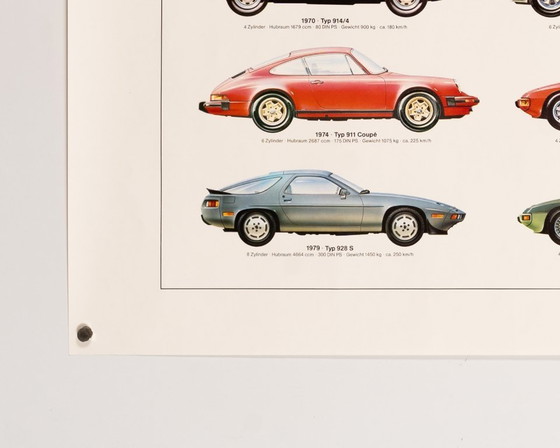 Image 1 of Auto sportive Porsche – 1980 – Poster originale vintage Porsche di Ken Rush – Vintage – 76x102 cm