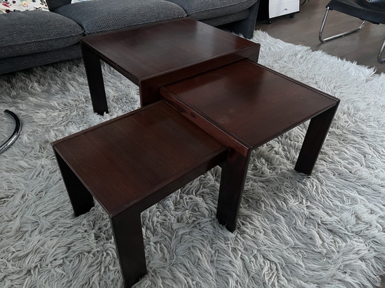 Image 1 of ENSEMBLE DE 3 TABLES GIGOGNES MODÈLE 777 PAR AFRA SCARPA & TOBIA SCARPA POUR CASSINA, ANNÉES 1960