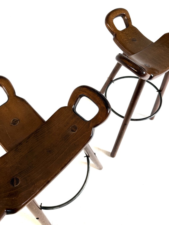 Image 1 of Set aus 2 brutalistischen Barhockern im Stil „Marbella“ aus den 60er Jahren