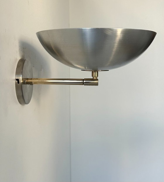 Image 1 of Lampada da parete girevole vintage in metallo spazzolato e ottone, Francia 1970