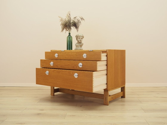 Commode danoise plaquée avec plateau coulissant, années 70 – Bois (photo 4 of 18)