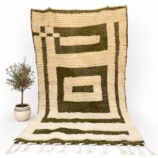 Tappeto marocchino verde 150 cm x 300 cm – vloerkleden en tapijten, Cotton