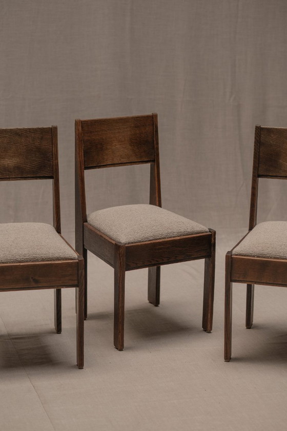 Image 1 of Früher Satz minimalistischer Esszimmerstühle, Haagse Schule