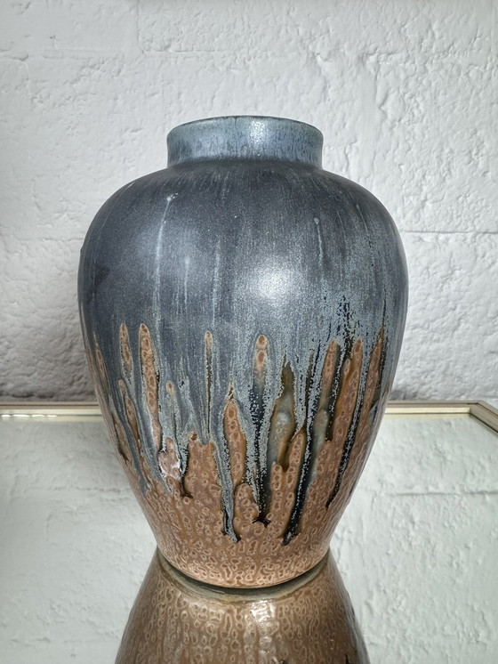 Image 1 of Art Deco flamed stoneware vase