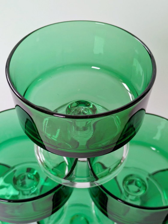 Image 1 of Juego de 6 copas para sorbete Luminarc de mediados de siglo | Verde esmeralda | Copas francesas