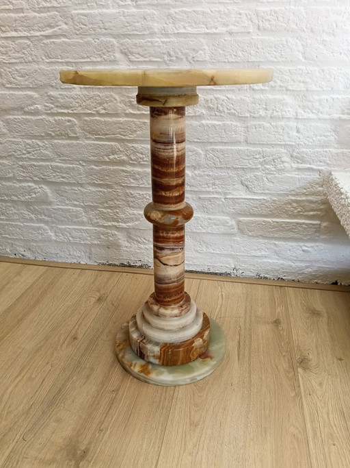 Vintage Italian Onyx Marble Side Table – bijzettafels, Stone (photo 2 of 6)