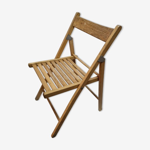 chaise pliante en bois de 1980