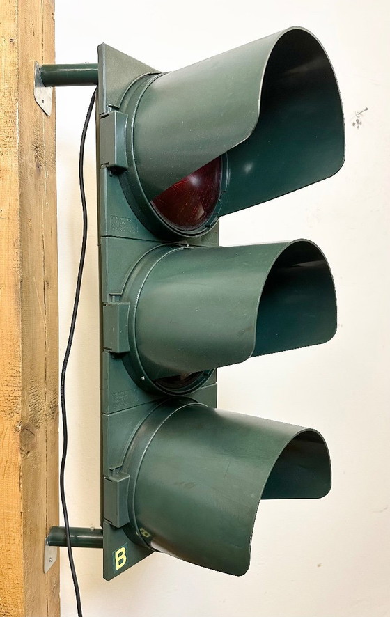 Image 1 of Vintage groene Italiaanse verkeerslichten, jaren 80