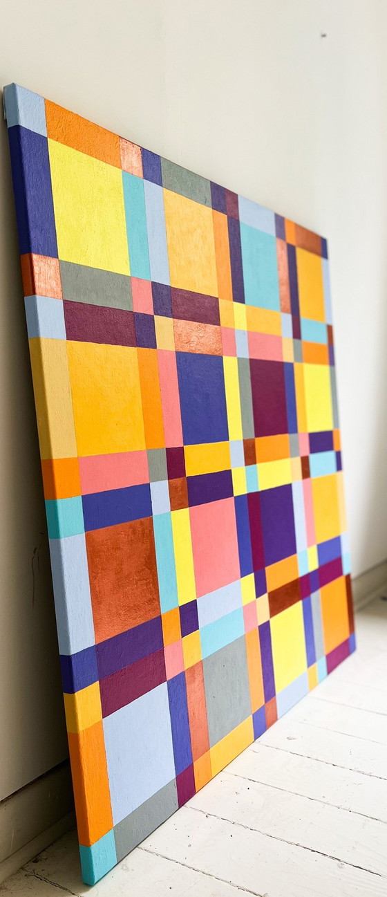 Image 1 of  Lena László, acrylique sur toile, 'Exactly 144 different squares