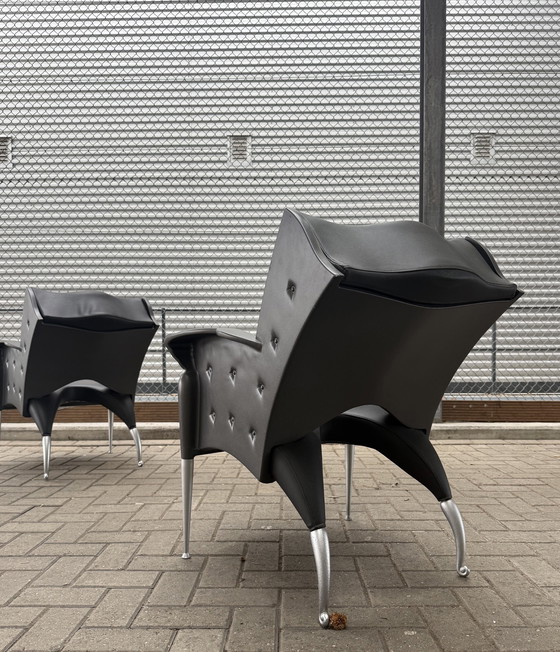 Image 1 of 2x poltrone lounge Bořek Šípek Maletak per Maletti, anni '90