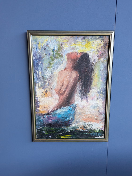 Image 1 of Vintage painting of a woman - Impressionist style