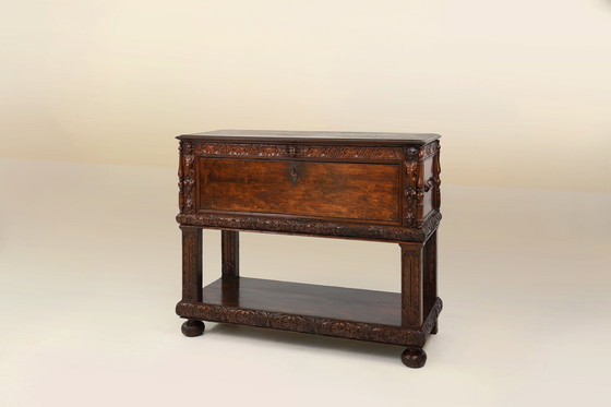 Image 1 of 16th Century Italian Renaissance Cabinet in Walnut with Rich Carvings