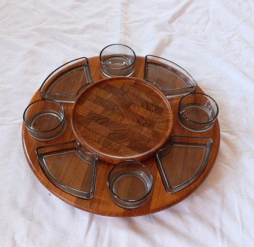 Digsmed Denmark Lazy Susan plateau tournant en teck Karoussel Aeb