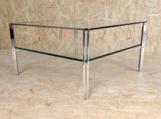 Image 1 of Table basse vintage en chrome et verre des années 1970