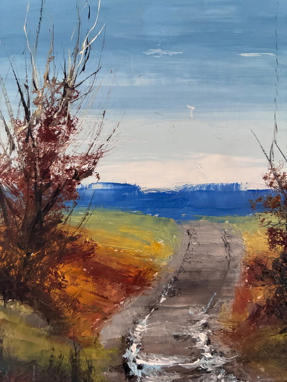 Image 1 of Peinture à l'huile originale vintage de paysage