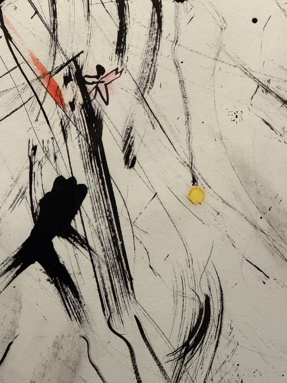 Grande dittico opera d'arte Yvon de Witte, Decorazioni murali, Alluminio, Vetro, Giallo (foto 6 di 7)